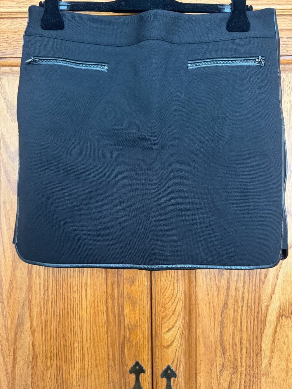 White House Black Market Black Mini Skirt with Zipper Details